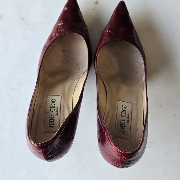 Jimmy Choo Pumps Womens Sz 6 Anouk Red Snakeskin Python Embossed Stiletto Heels - Picture 5 of 16